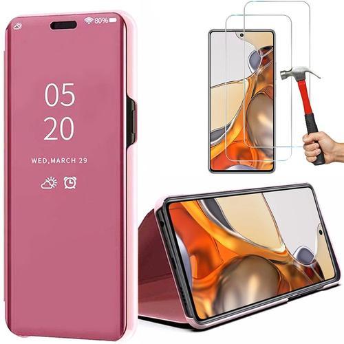 Coque Pour Xiaomi 11t /11t Pro Effet Miroir Fenêtre Translucide Ros... on Productcaster.