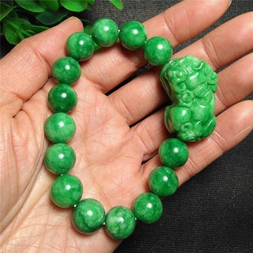 Bracelet En Jade Vert 100% Naturel Pour Hommes Et Femmes, Bijou En ... on Productcaster.