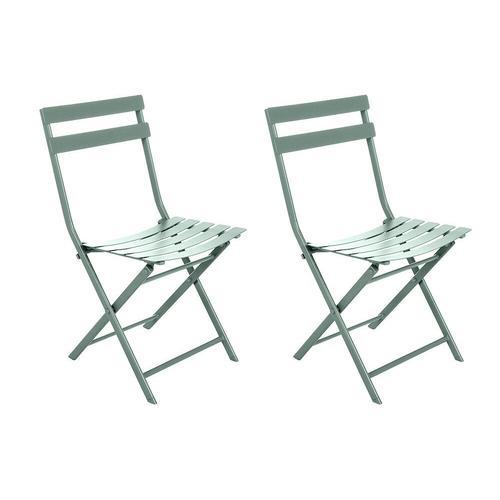 Lot De 2 Chaises De Jardin Métal Pliante Greensboro Olive - Hespéride on Productcaster.