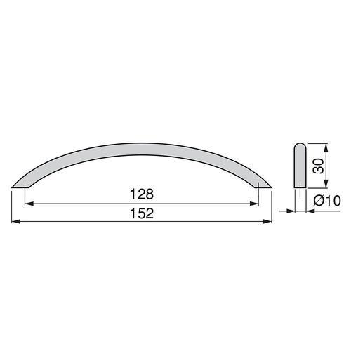 Poignée de meuble Porto-nickel satiné-entraxe 160 mm-25 poignées EM... on Productcaster.