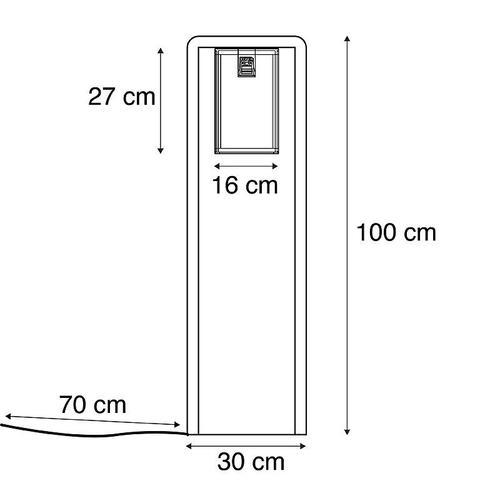 Qazqa Moderne Lampe D'extã Rieur Debout Contemporaine Carrã E Noire... on Productcaster.