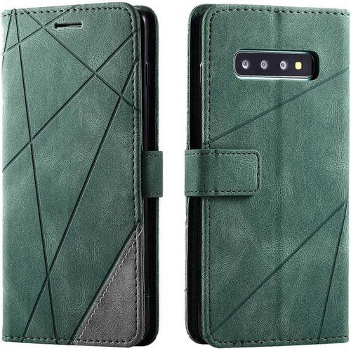 Coque Pour Galaxy S10 Plus, Portefeuille Etui En Pu Cuir Antichoc T... on Productcaster.