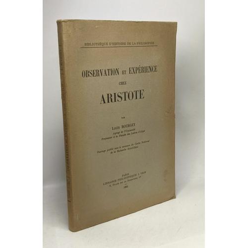 Observation Et Expérience Chez Aristote - Bibliothèque D'histoire D... on Productcaster.