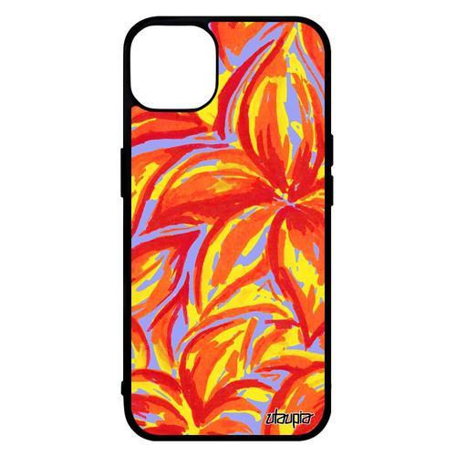 Coque Fleurs Iphone 14 Silicone Bouquet Orange Peinture Dessin Natu... on Productcaster.