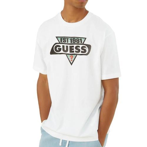 T-Shirt Blanc Homme Guess Ovrszd Racer on Productcaster.