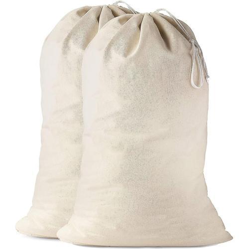 Laundry Bag Large, 50x75 Cm, Pack Of 2, 100% Cotton Canvas, Natural... on Productcaster.