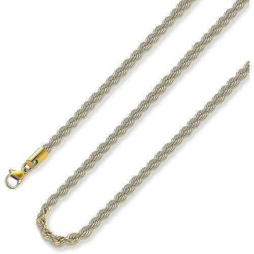 Real Gold Plated Rope Chain Necklace - Stainless Steel Twist Chain,... on Productcaster.