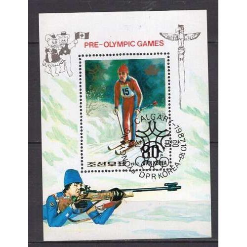 Coree Du Nord 1987 Jeux Olympiques D'hiver A Calgary Bloc Oblitere on Productcaster.