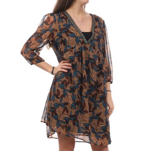 Robe Imprimé Marron Femme Teddy Smith Romana on Productcaster.