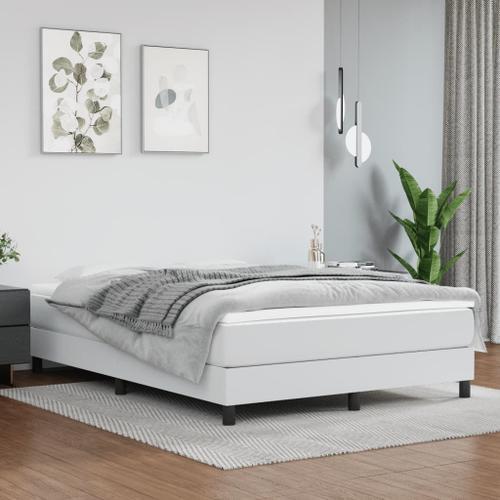 Vidaxl Lit À Sommier Tapissier Avec Matelas Blanc 140x190cm Similic... on Productcaster.