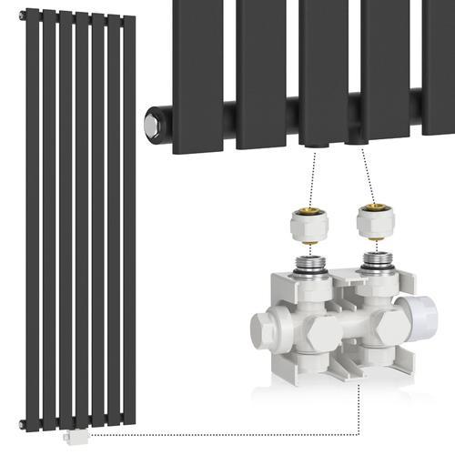 Aquamarin Radiateur Vertical avec Valve Thermostatique - 1600x528x... on Productcaster.