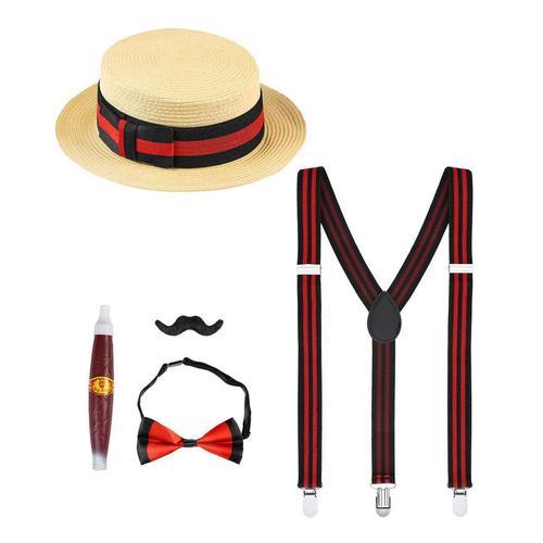 Kit Gentleman Des Années 1920 : Chapeau, Bretelles, N¿Ud Papillon, ... on Productcaster.