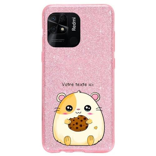 Coque Redmi 10c Paillettes Rose Hamster Cookie Kawaii on Productcaster.