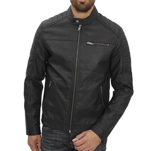 Veste Simili Cuir Noir Homme Jack & Jones Jacket on Productcaster.