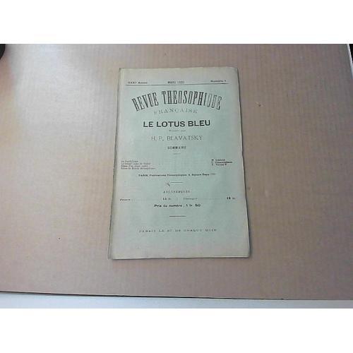 Revue Théosophique Le Lotus Bleu N°1, 31e Année Mars. 1920 on Productcaster.