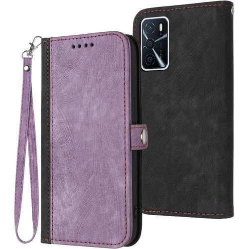 Coque Pour Oppo A16 / A16s / A54s, Etui En Cuir Pu Premium Housse D... on Productcaster.