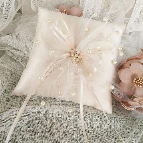 Coussin de mariage romantique européen 15x15cm, Double c¿ur, ruban ... on Productcaster.