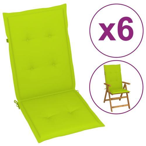 Vidaxl Coussins De Chaise De Jardin 6 Pcs Vert Vif 120x50x3 Cm on Productcaster.