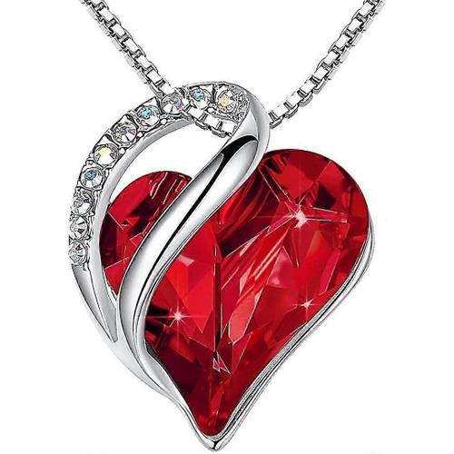 Siam Ruby Red Crystal - January July Birthstone Infinity Love Heart... on Productcaster.