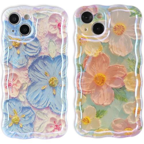 2 Packs Coque Pour Iphone 13 6,1'', Coloré Vintage Aesthetic Fleur ... on Productcaster.