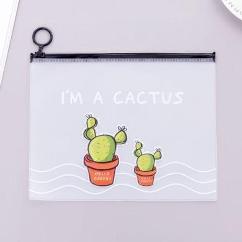 Sac À Crayons Transparent Cactus En Pvc A5, Pour Dossiers, Document... on Productcaster.