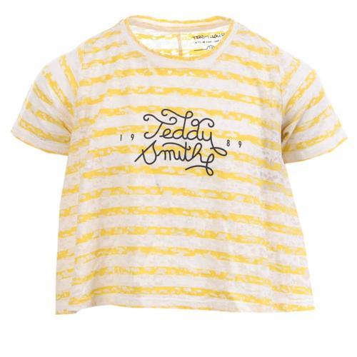 T-Shirt À Rayures Jaune Fille Teddy Smith Marino on Productcaster.