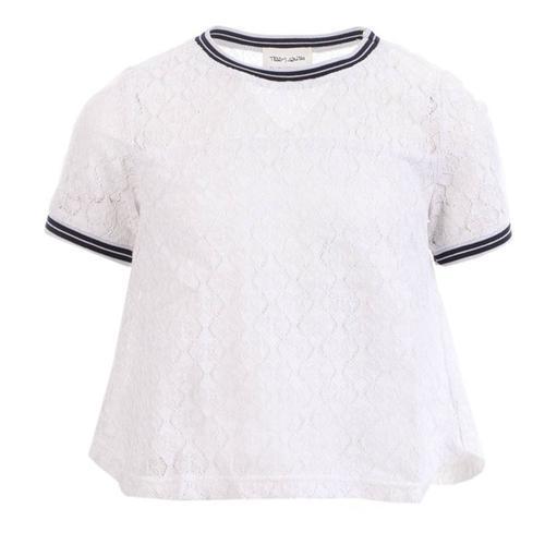 T-Shirt En Dentelle Blanc Fille Teddy Smith Tibu on Productcaster.