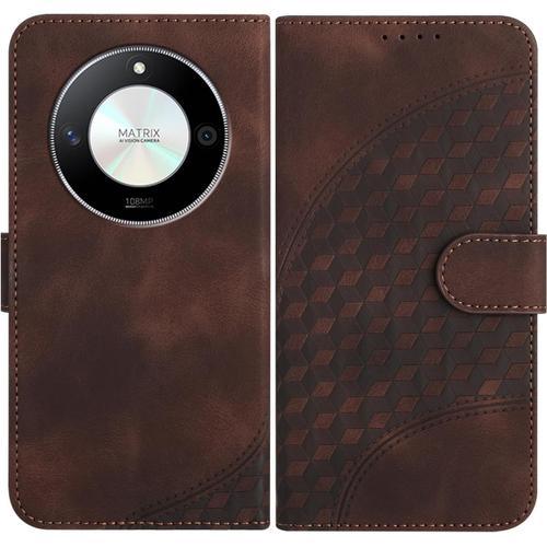 Coque Pour Huawei Honor X50 5g, Cuir Pu Etui Flip Portefeuille A Ra... on Productcaster.