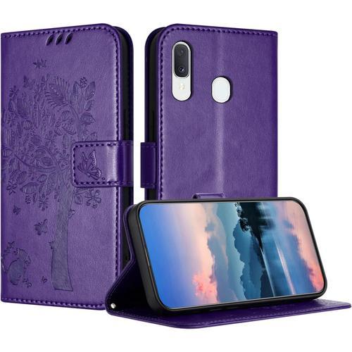 Coque Pour Samsung Galaxy A40, Coque Portefeuille Housse Cuir Avec ... on Productcaster.