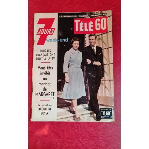 Revue Télé 7 Jours Numéro 6 Avril 1960 Jacqueline Boyer Margareth R... on Productcaster.