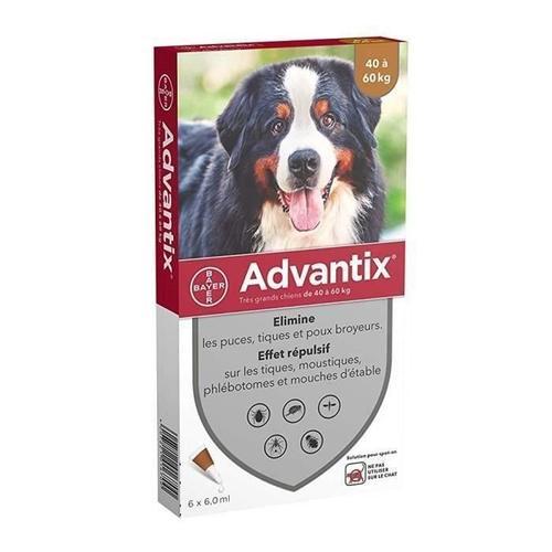 Advantix 6 Pipettes Antiparasitaires - Pour Très Grand Chien De 40 ... on Productcaster.