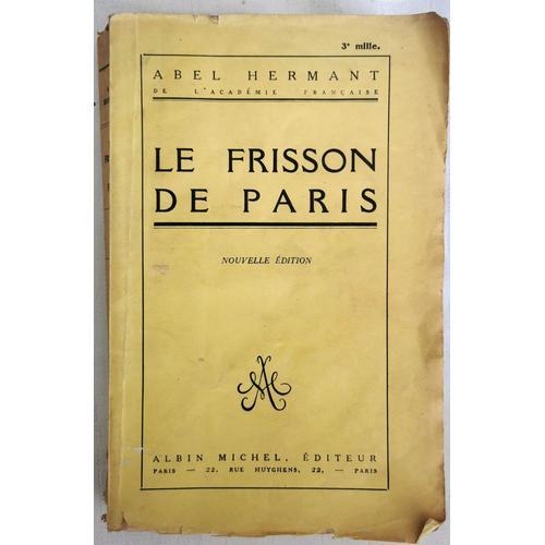 Le Frisson De Paris (Roman) on Productcaster.