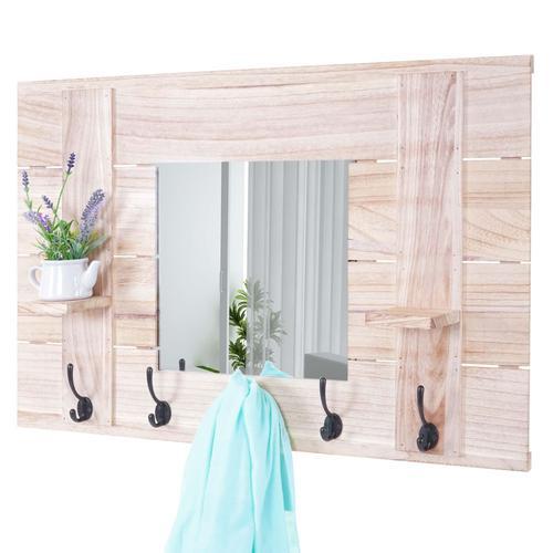 Garderobe murale HWC-C89 avec miroir, planche vestiaire, vintage, 5... on Productcaster.