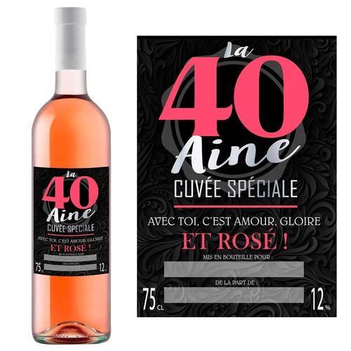 Bouteille Humoristique De Vin Rosé À Offrir - 40 Aine on Productcaster.