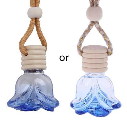 Car Rose Shape Essential Oils Perfume Bottle Empty Hanging Bottle A... on Productcaster.