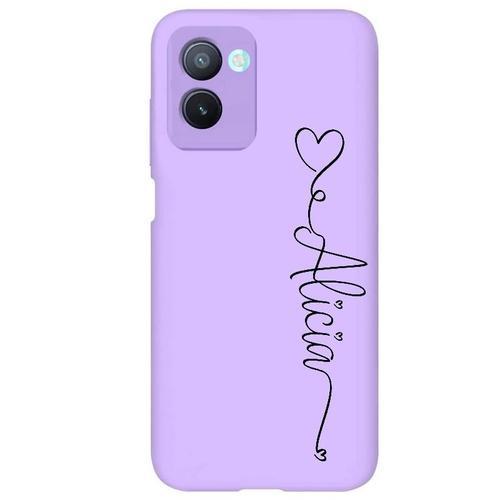 Coque Violet Realme C33 Avec Votre Prenom Police 18 Coeur on Productcaster.