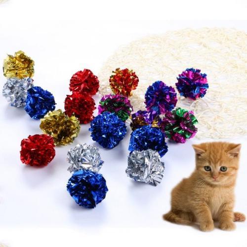 12 Pièces/Paquet Jouets Pour Chat Mylar Lueur Boule Anneau Son Papi... on Productcaster.