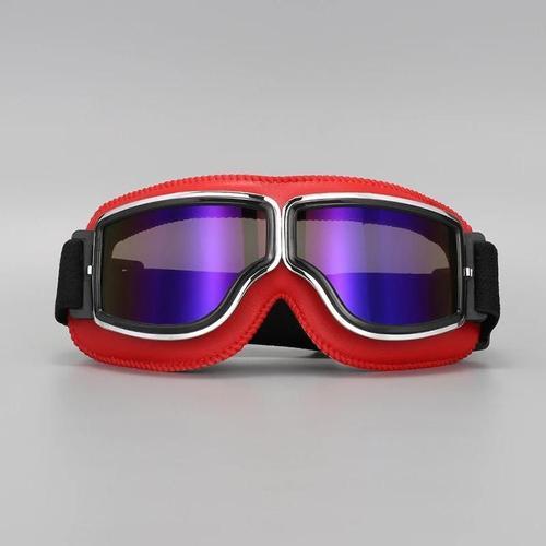 Rouge 4 - Lunettes De Moto Rétro, Anti Éblouissement, Mode Aviateur... on Productcaster.