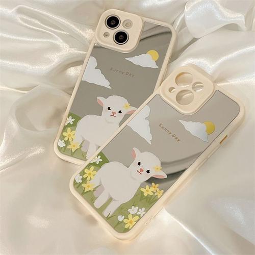 Étui Pour Iphone11promax Miroir De Maquillage Dessin Animé Agneau É... on Productcaster.