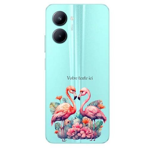 Coque Realme C33 Flamant Fleur Tropical Personnalise on Productcaster.