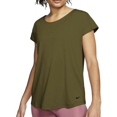 T-Shirt De Running Kaki Femme Nike Elastika on Productcaster.