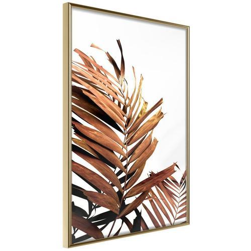 Paris Prix - Affiche Murale Encadrée "Copper Palm" 40 X 60 Cm Or on Productcaster.