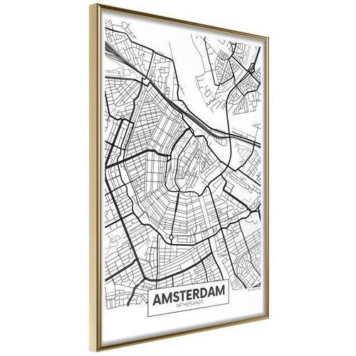 Paris Prix - Affiche Murale Encadrée "City Map Amsterdam" 40 X 60 C... on Productcaster.