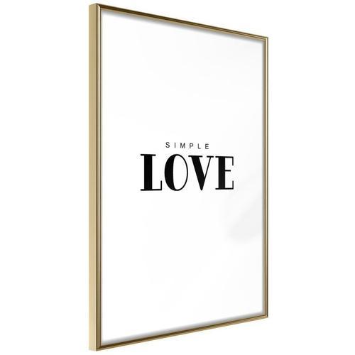 Paris Prix - Affiche Murale Encadrée "Simple Love" 30 X 45 Cm Or on Productcaster.