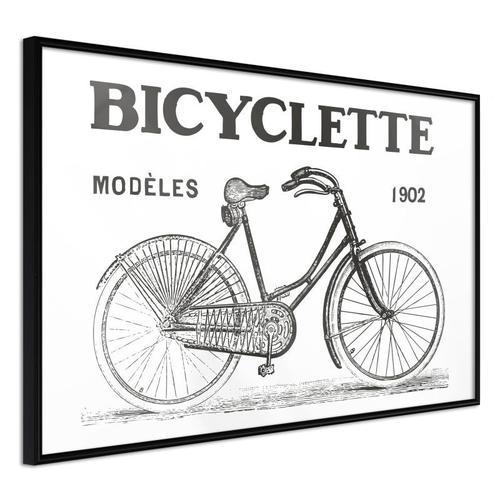 Paris Prix - Affiche Murale Encadrée "Bicyclette" 45 X 30 Cm Noir on Productcaster.