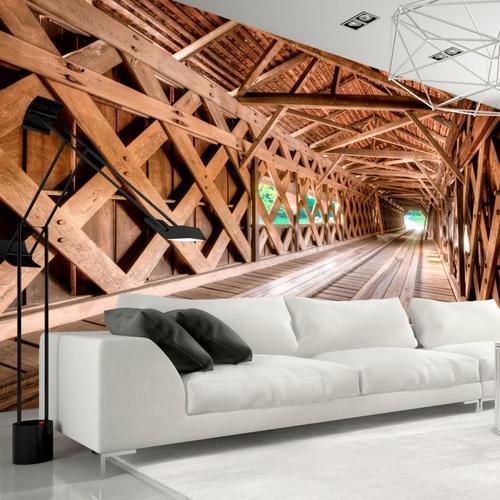 Paris Prix - Papier Peint "wooden Bridge" 105 X 150 Cm on Productcaster.