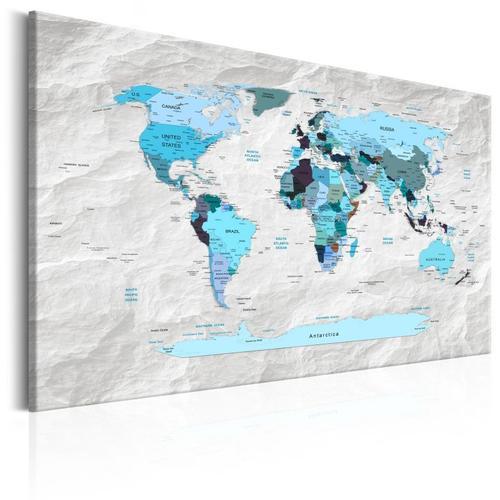 Paris Prix - Tableau Imprimé "world Map : Blue Pilgrimages" 80 X 12... on Productcaster.