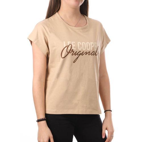 T-Shirt Beige Femme Lee Cooper Oumi on Productcaster.