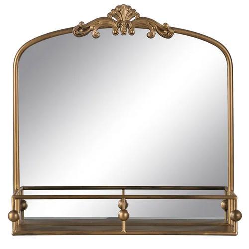 Miroir classique avec étagère en métal doré 54x16.5x51cm on Productcaster.