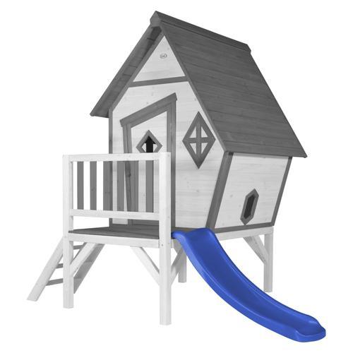 Axi Cabin Xl Maison Enfant Avec Toboggan Bleu | Aire De Jeux Pour L... on Productcaster.